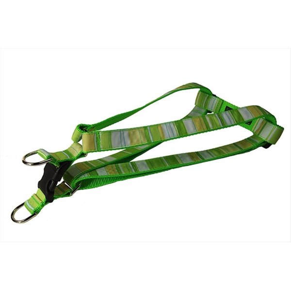 Flyfree STRIPE-GREEN-MULTI2-H Multi Stripe Dog HarnessGreen Small FL504103